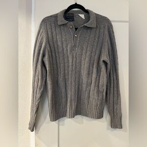 100% Australian Lambswool Gray Pullover Sweater Womens Medium / Mens Small